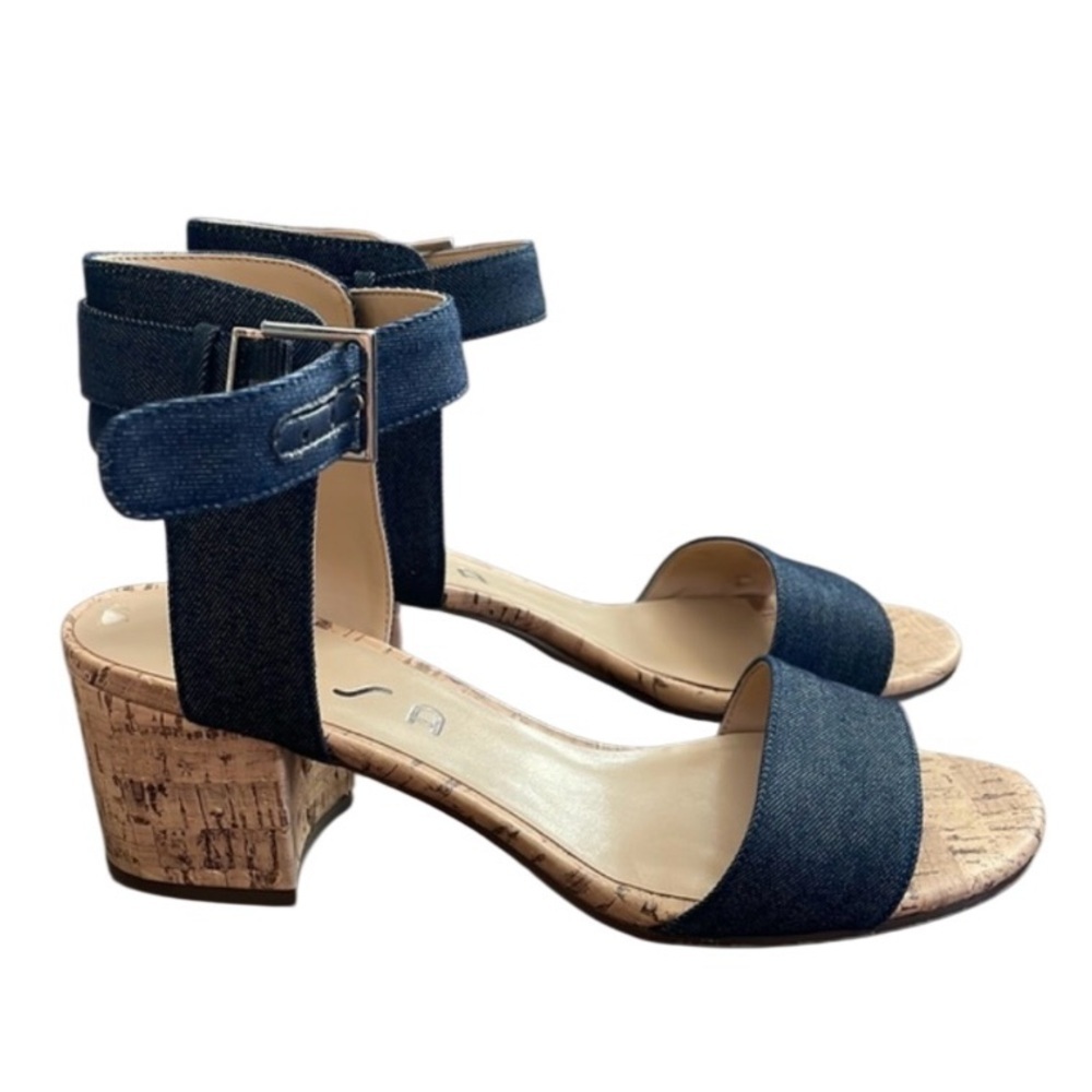 UNISA- Dark Blue Jean Cork Sandals - Picture 4 of 6